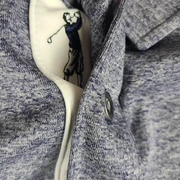 Bobby Jones Polo Shirt Mens Large Blue Striped Performance‎ Collection EC - Picture 8 of 13